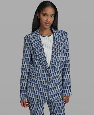 Women's One-Button Patterned Jacket | Macy's