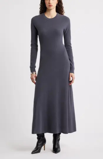 Long Sleeve Wool & Cashmere Rib Maxi Dress | Nordstrom
