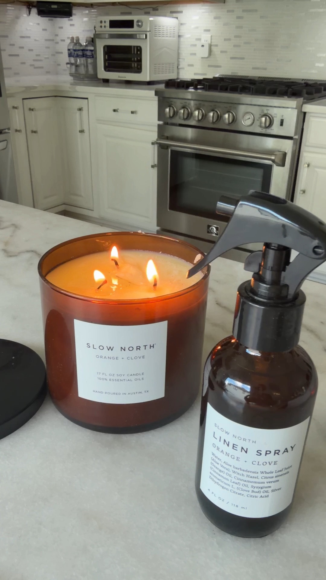 This candle and linens spray smell incredible with orange and clove, cleaning the house and enjoying this incredible scent!

#LTKdayinmylife #LTKSeasonal #LTKHome
