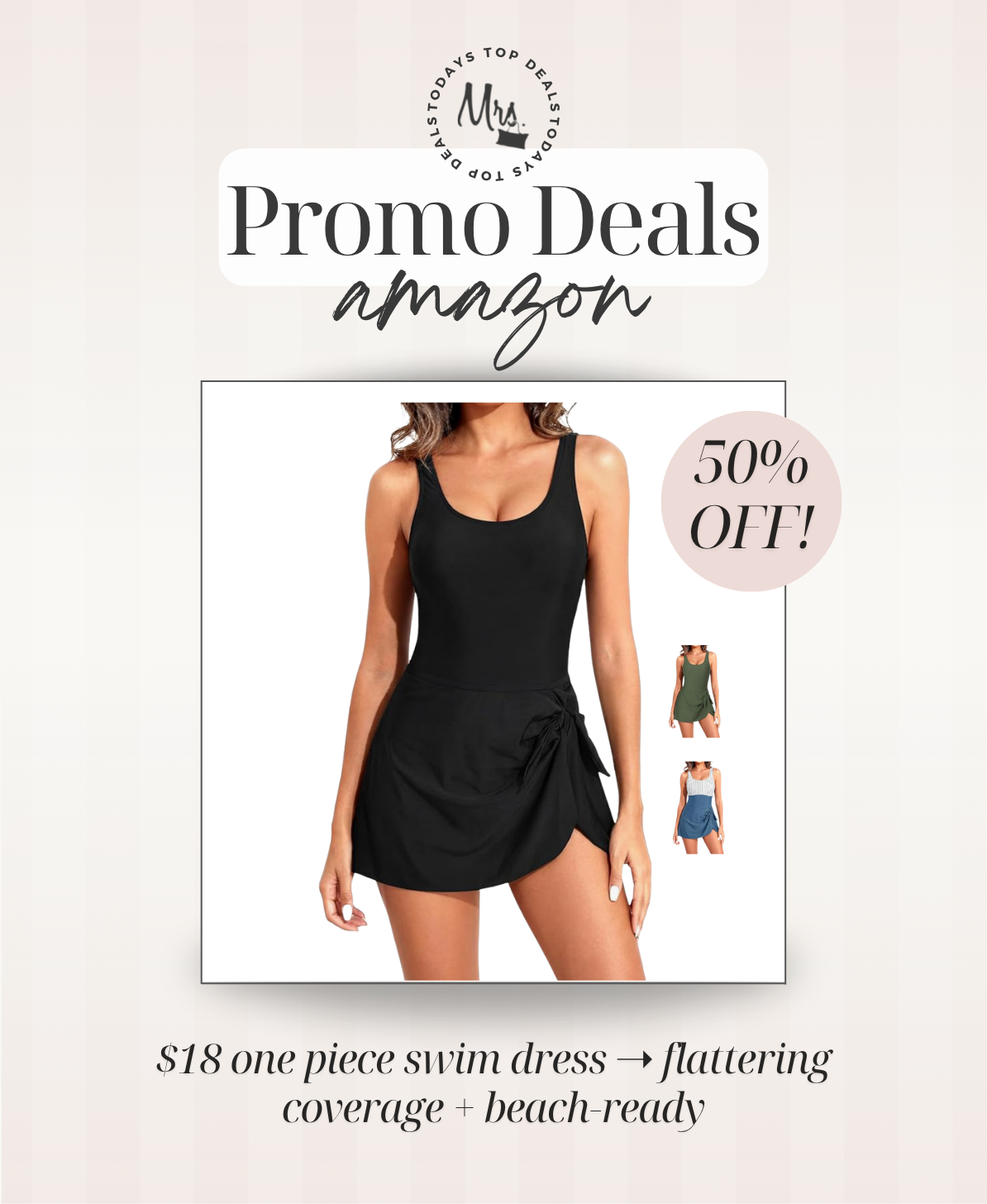 $18 one piece swim dress ➝ flattering coverage + beach ready! Perfect mom swimsuit 👏🏻 

 #LTKSeasonal #LTKSaleAlert #LTKSwim