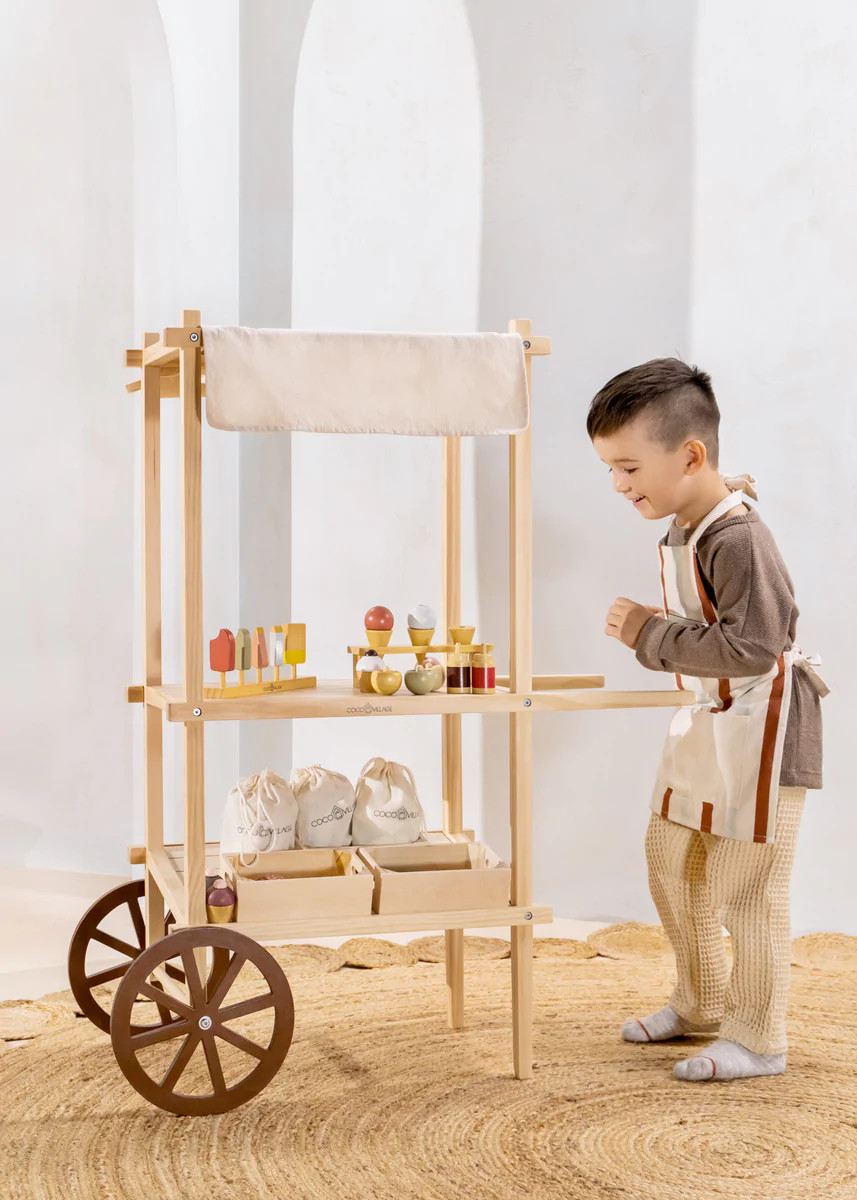 Mini Wooden Play Market Stand | Coco Village