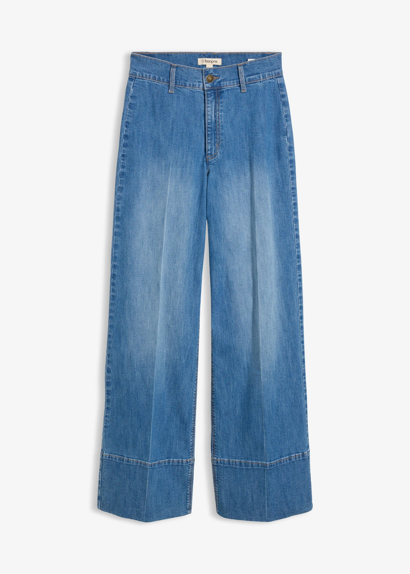 Wide leg jeans, high waist middenblauw denim used | Bonprix NL (Influencer)