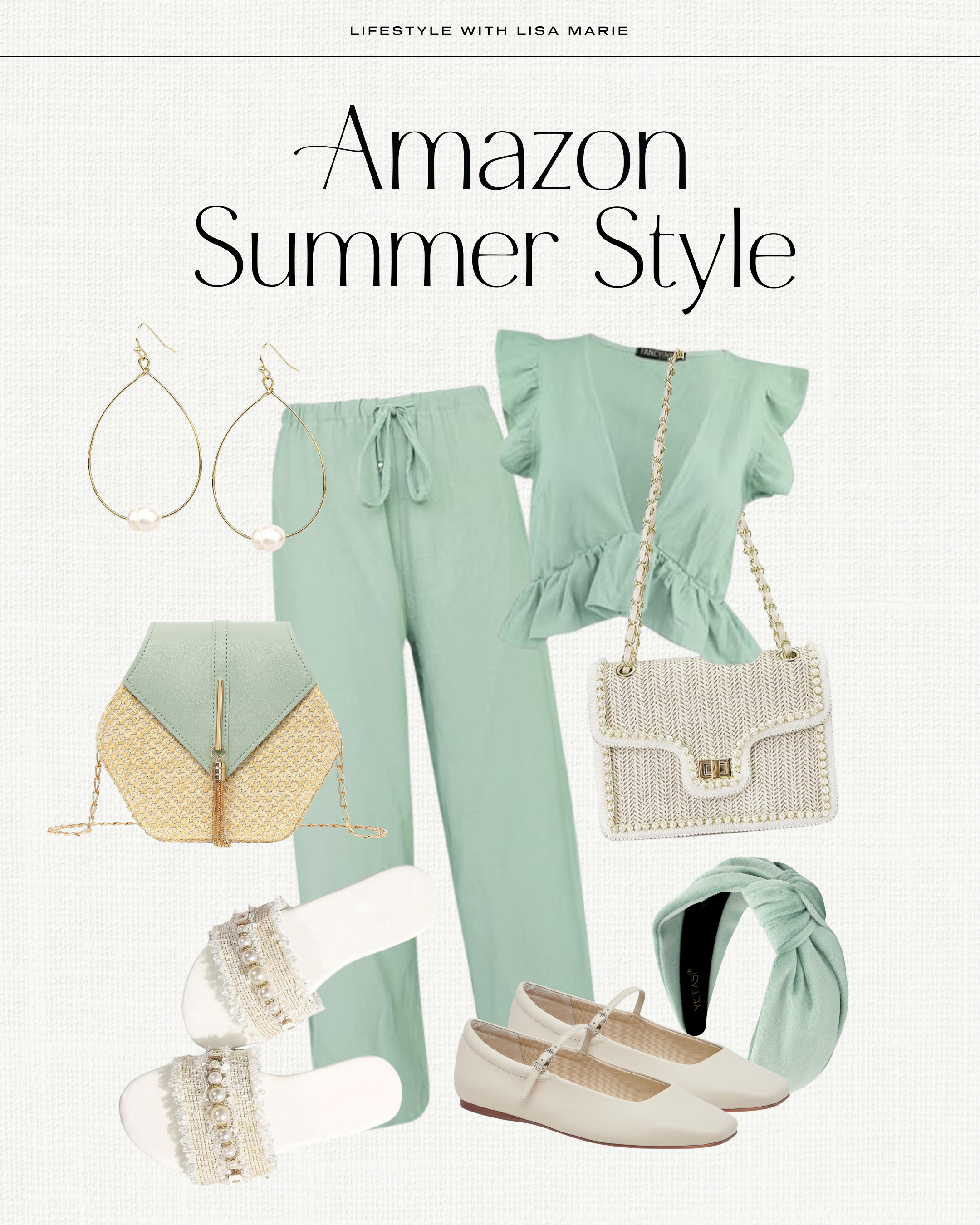 The cutest Amazon matching set for a vacay, cruise, event or as a pool or beach cover-up! Matching pant sets for spring and summer. Neutral, beige and ivory sandals, slides and ballet flats. Mint green purses, handbags, clutches and hair accessories. Pastel elevated casual outfits.

#LTKootd #LTKSeasonal #LTKPetite