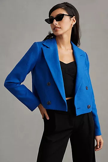 Maeve Cropped Double-Breasted Jacket | Anthropologie (US)