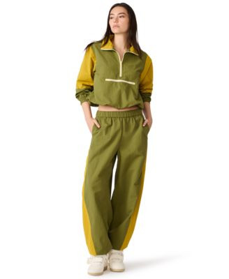 Steve Madden Womens Khoda Zip Front Jacket Mid Rise Barrel Track Pants | Macy's