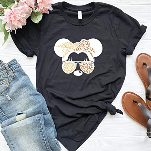 Leopard Print Minnie Shirt (Women S, Black) | Amazon (US)