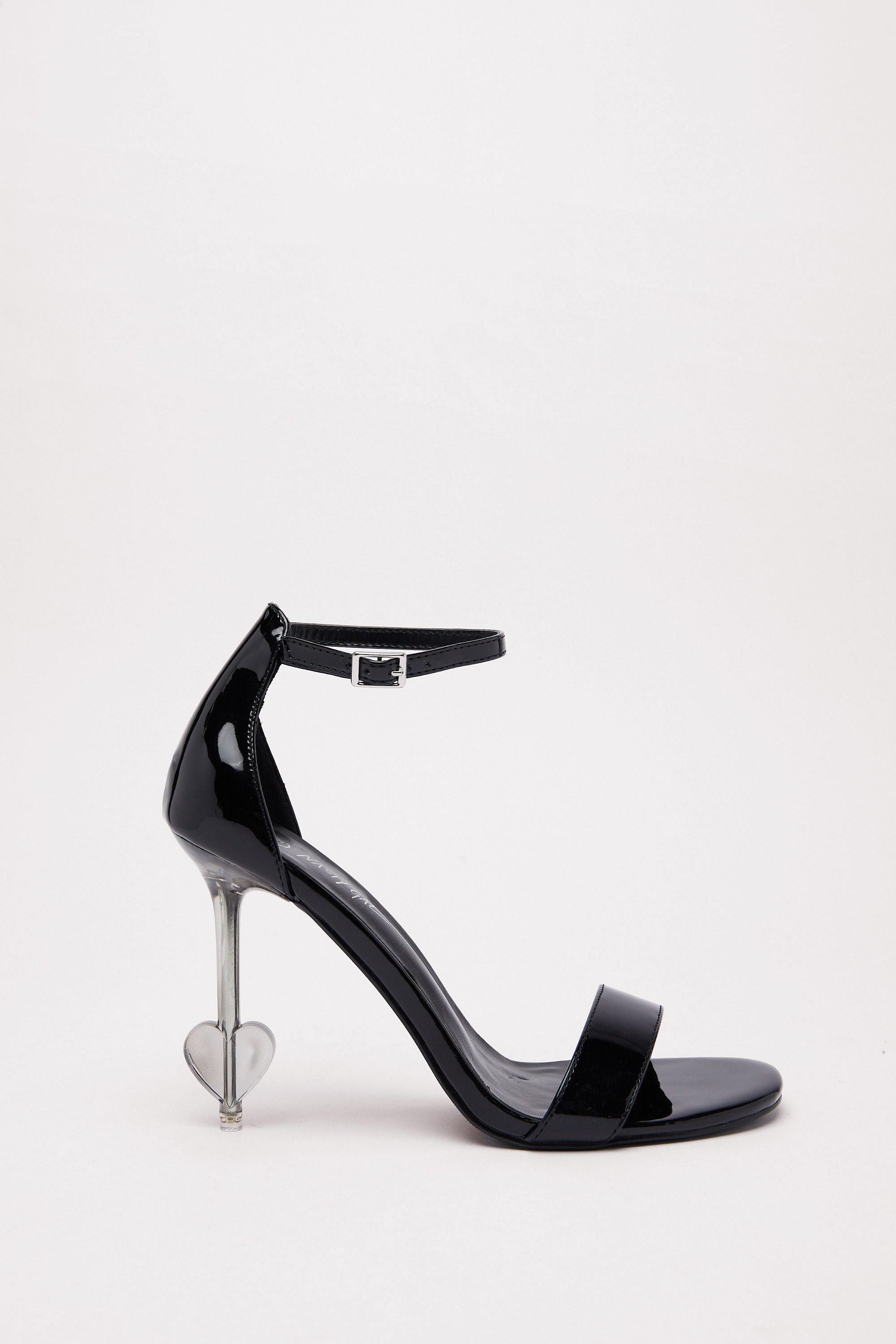 Faux Leather Heart Heels | Nasty Gal US