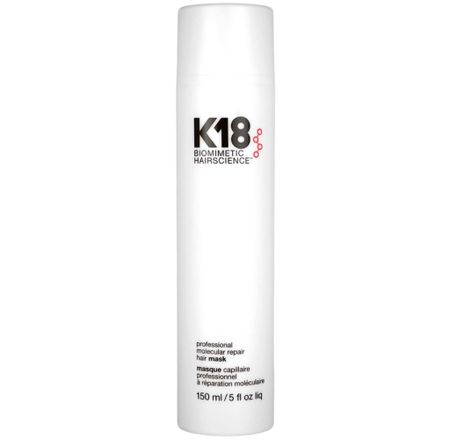 Professional Molecular Repair Hair Mask. 

This leave-in mask works with all hair types and should be used before any chemical treatment, hair coloring, or even heat styling, as well as before and after toning, to keep locks strong and damage-free.

K18 products use the K18Peptide™ to penetrate each strand and repair broken polypeptide (keratin) chains for soft, smooth, bouncy manes. This lightweight mask restores strength and elasticity to a client's preexisting damage, and it doesn't wash away.

#LTKBeauty