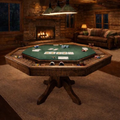American Furniture Classics 48" Poker Table With 8 Chip Trays And Cup Holders | Wayfair North America