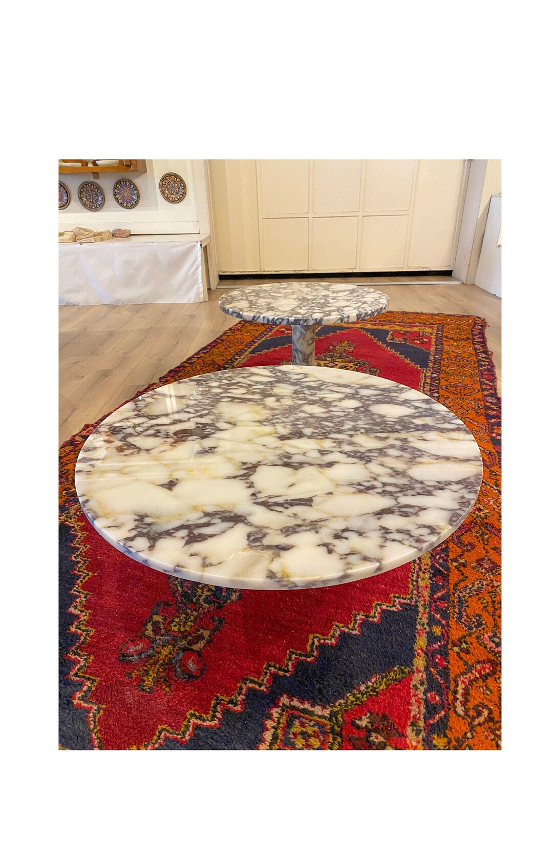 Calacatta Viola Marble Small Height Coffee Tablemarble Round - Etsy | Etsy (US)