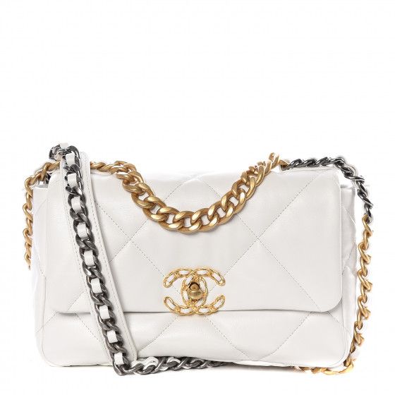 Lambskin Quilted Medium 19 Flap White | Fashionphile