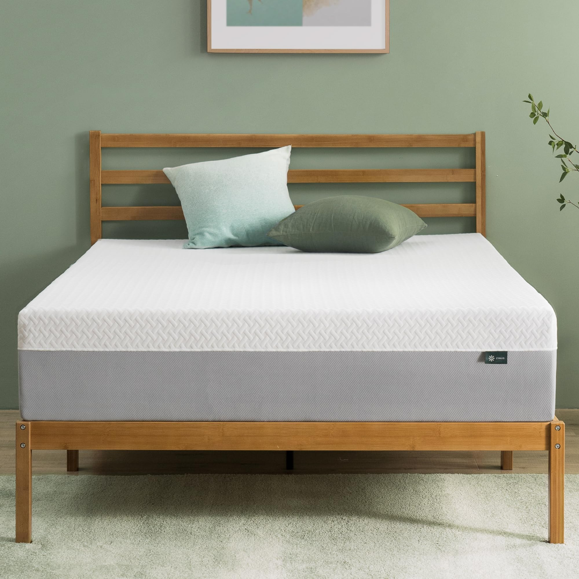 Zinus 10 Inch Green Tea Essential Memory Foam Mattress [New Version], Queen, Fiberglass Free, Med... | Amazon (US)