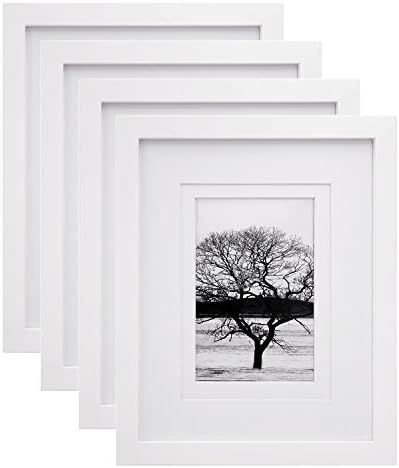 Egofine 8x10 Picture Frames 4 PCS, Made of Solid Wood Display 4x6 and 5x7 with Mat, for Table Top... | Amazon (US)