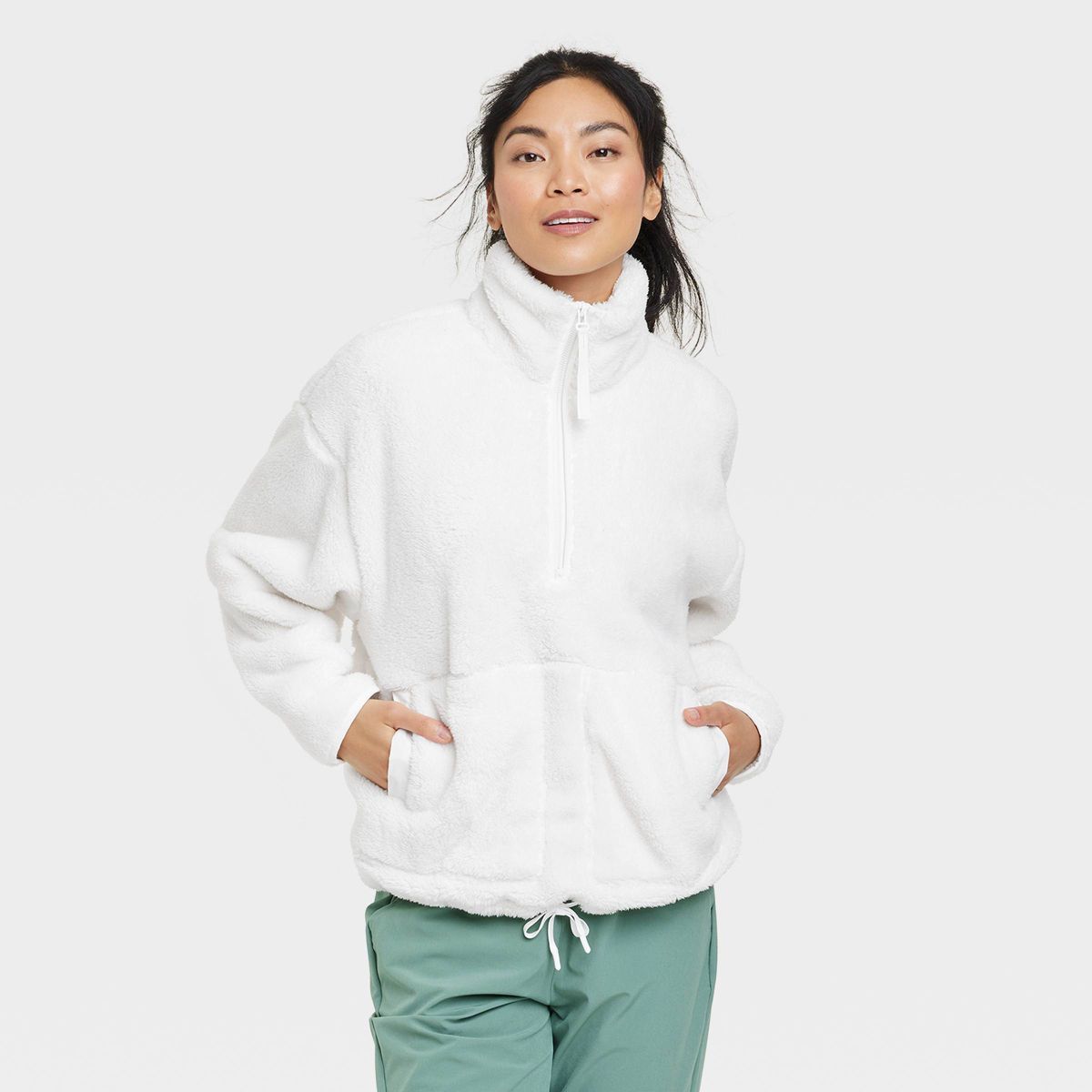 Women's High Pile Fleece 1/2 Zip Pull Over - All in Motion™ | Target