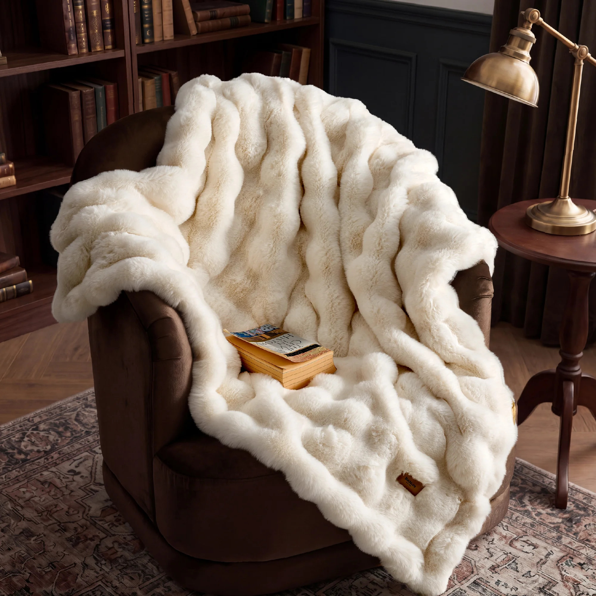Bedsure Fluffy Faux Fur Throw Blanket for Couch Bed Sofa Chair, Soft Fuzzy Bubble Blanket Home Decor Gifts for Bedroom Living Room, Thick Warm Furry C | Wayfair North America