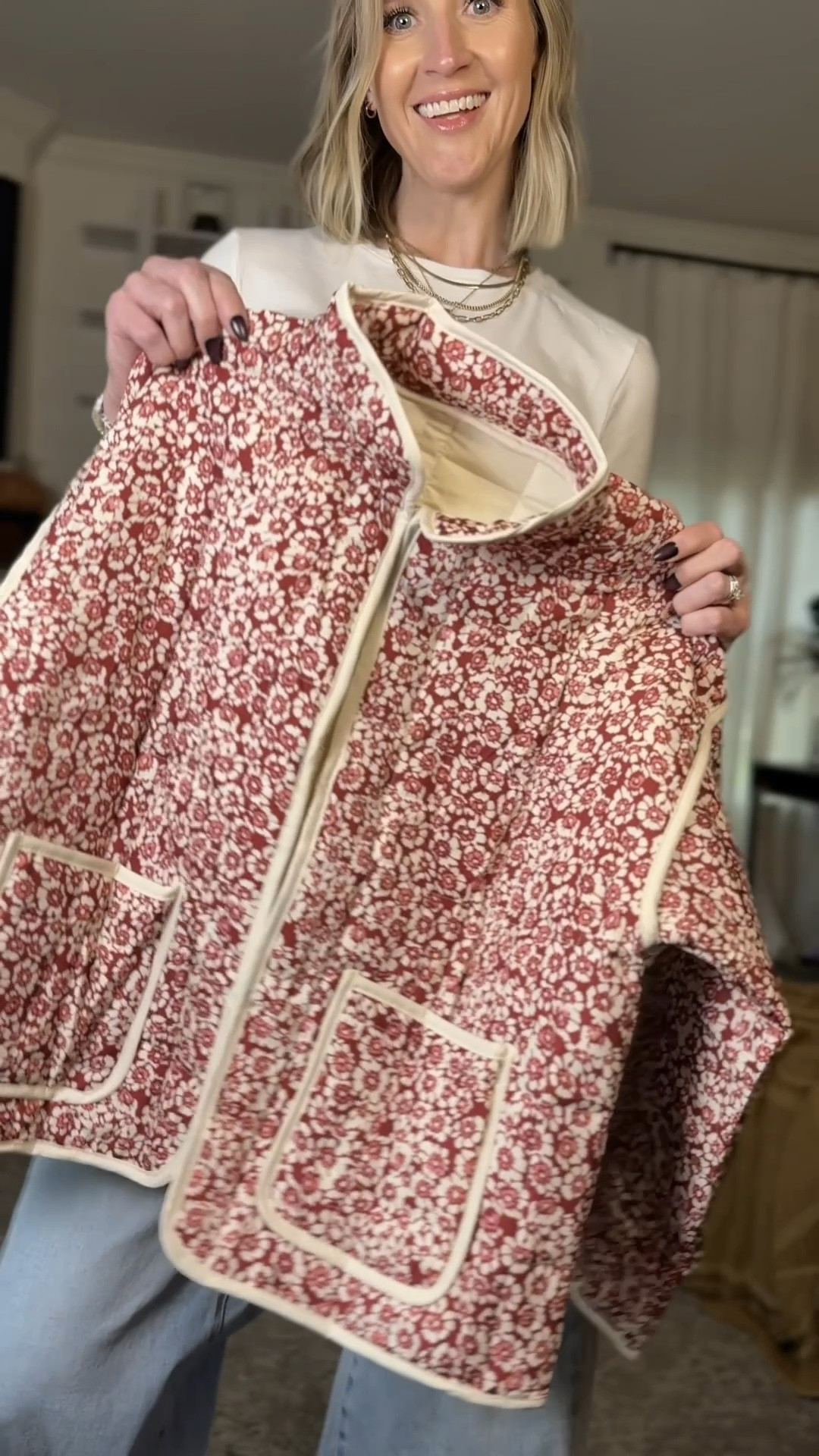 I love this jacket even more than I expected to. So adorable. Lightweight. True to size. 

I’m 135lbs , 5’7 wearing my true size small

Fall outfit | fall jacket | floral jacket | quilted jacket | ootd 

#LTKSeasonal #LTKSaleAlert #LTKU
