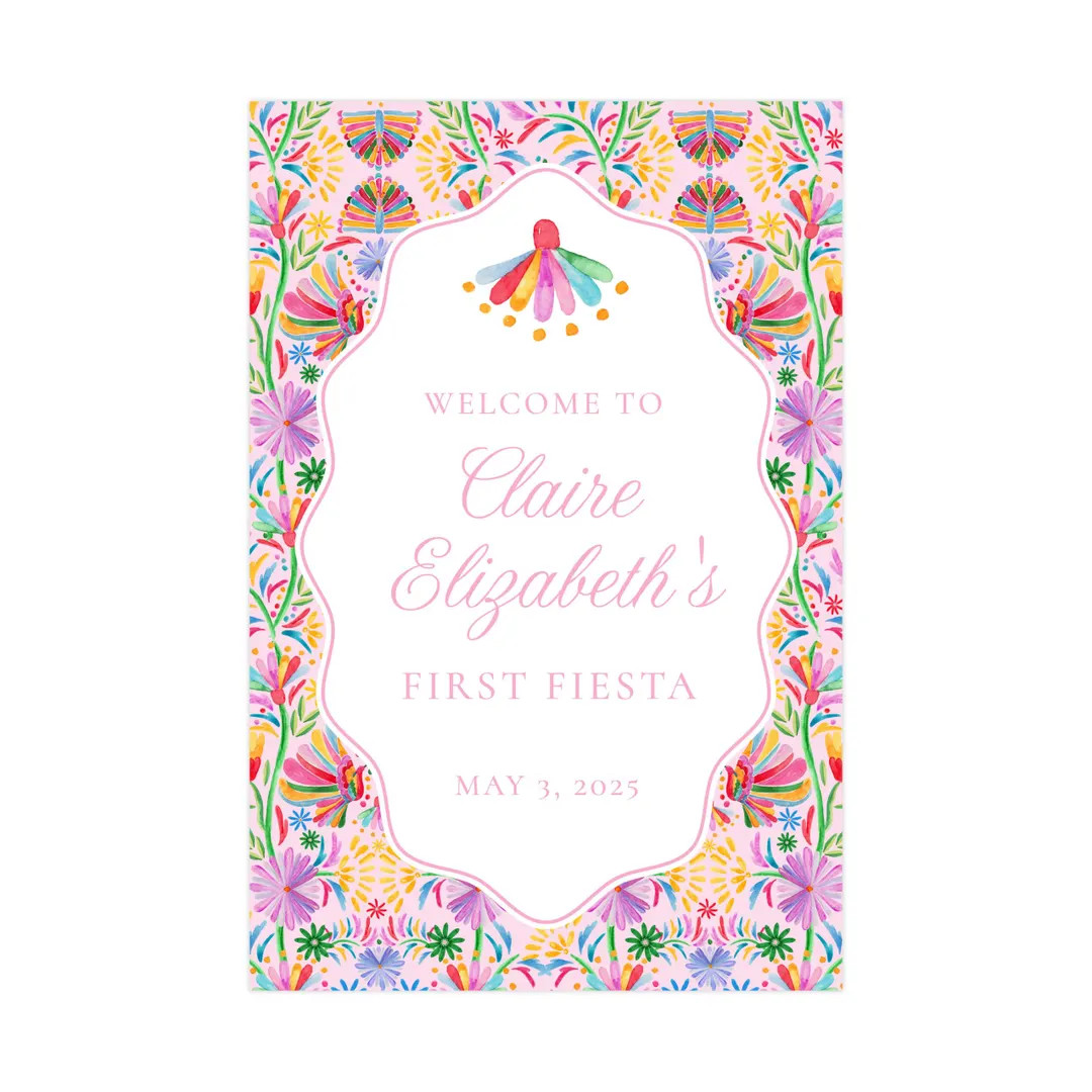 24x36 Printable First Fiesta Birthday Welcome Sign, Cinco de Mayo Birthday Sign, Otomi First Birt... | Etsy (Global)