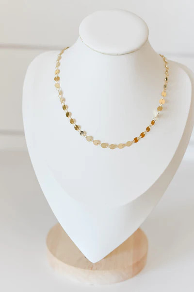 Beckett disc necklace 18k gold plated | Bella Rey Designs