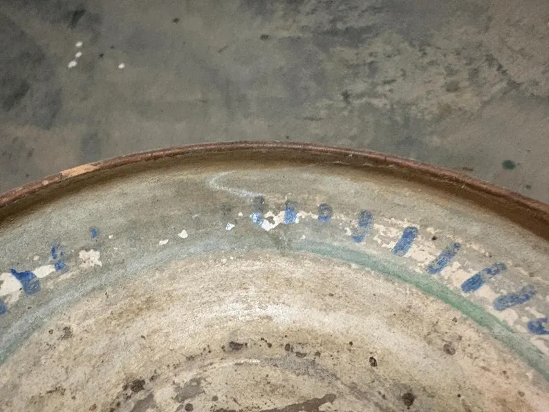 Antique Slipware Terracotta Bowl - 19th Century Rustic Folk Art Clay Dairy Pan - Primitive Farmho... | Etsy (Global)