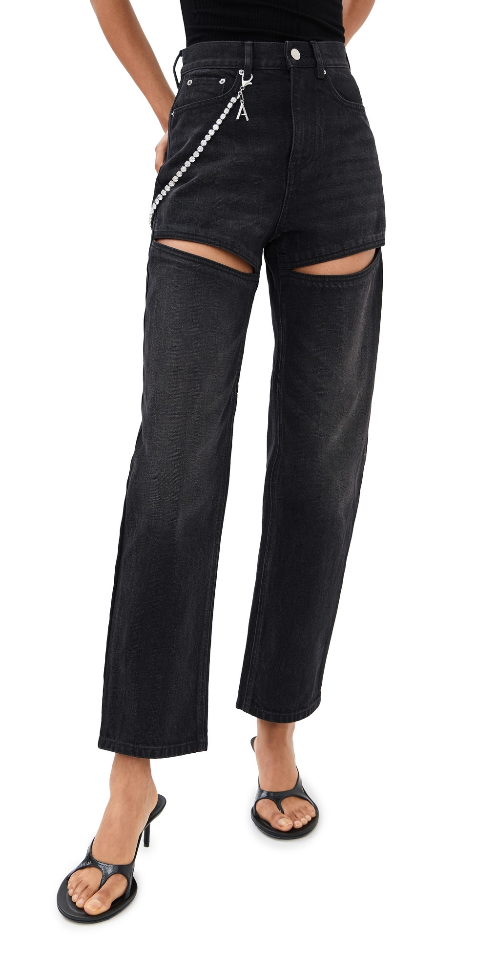AREA Slit Jeans Black 27 | Shopbop