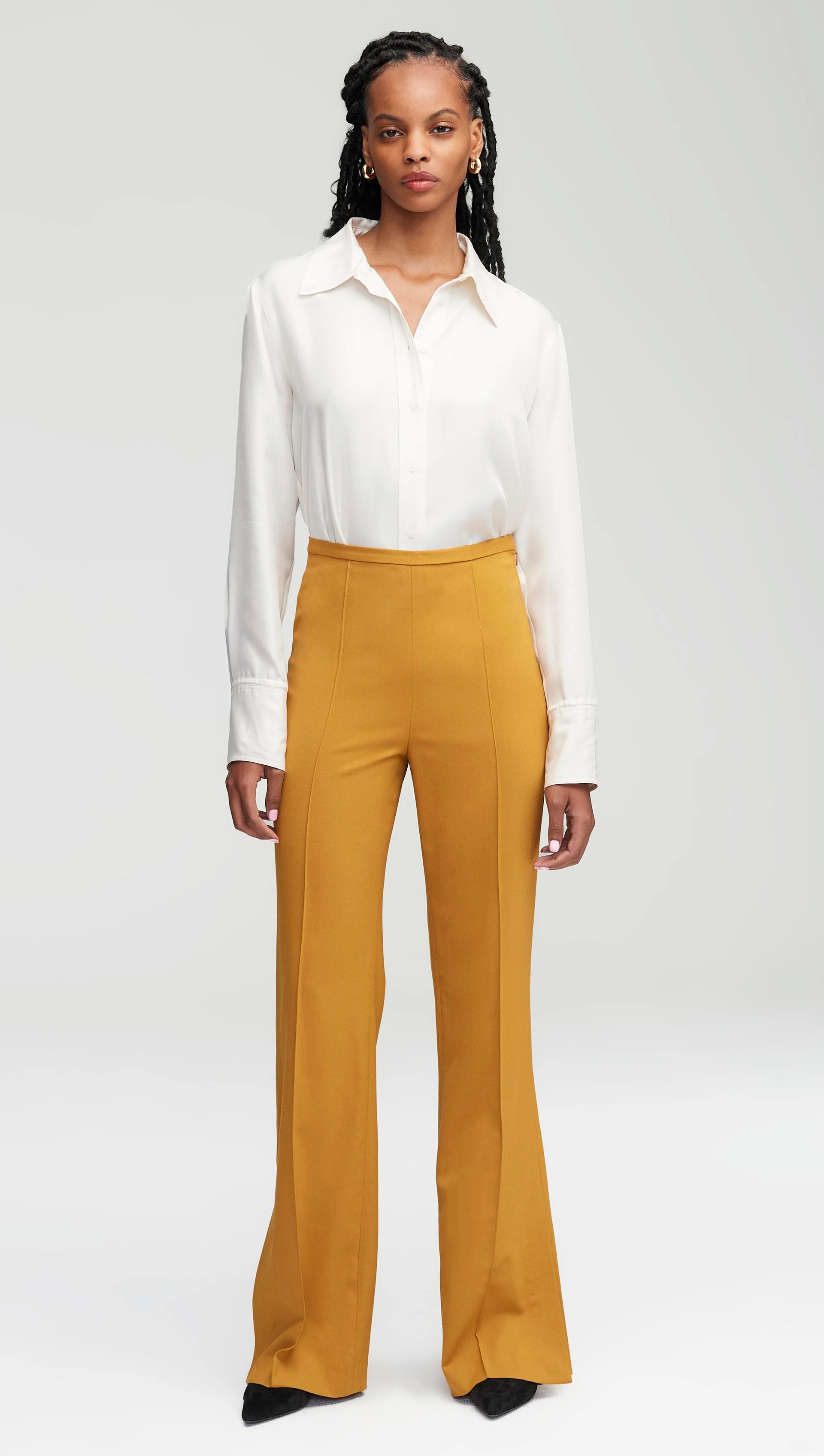 Argent: Slim Pintuck Trouser in Seasonless Wool | Women's Pants | Argent | Argent