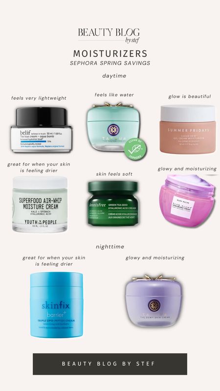 Sephora spring savings event - moisturizers 

#LTKbeauty #LTKsalealert #LTKxSephora