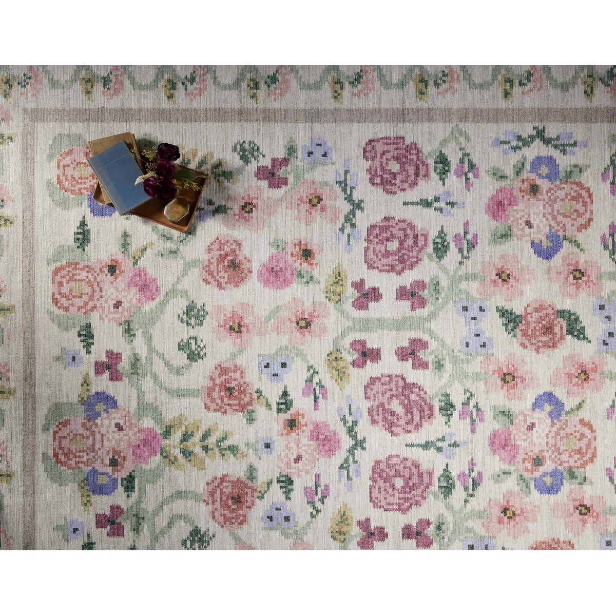 Rifle Paper Co. x Loloi Rosa Ivory Area Rug | Wayfair North America