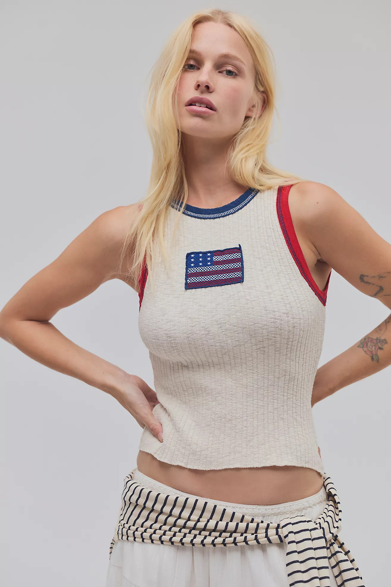 Farrah Flag Muscle Tank | Free People (Global - UK&FR Excluded)