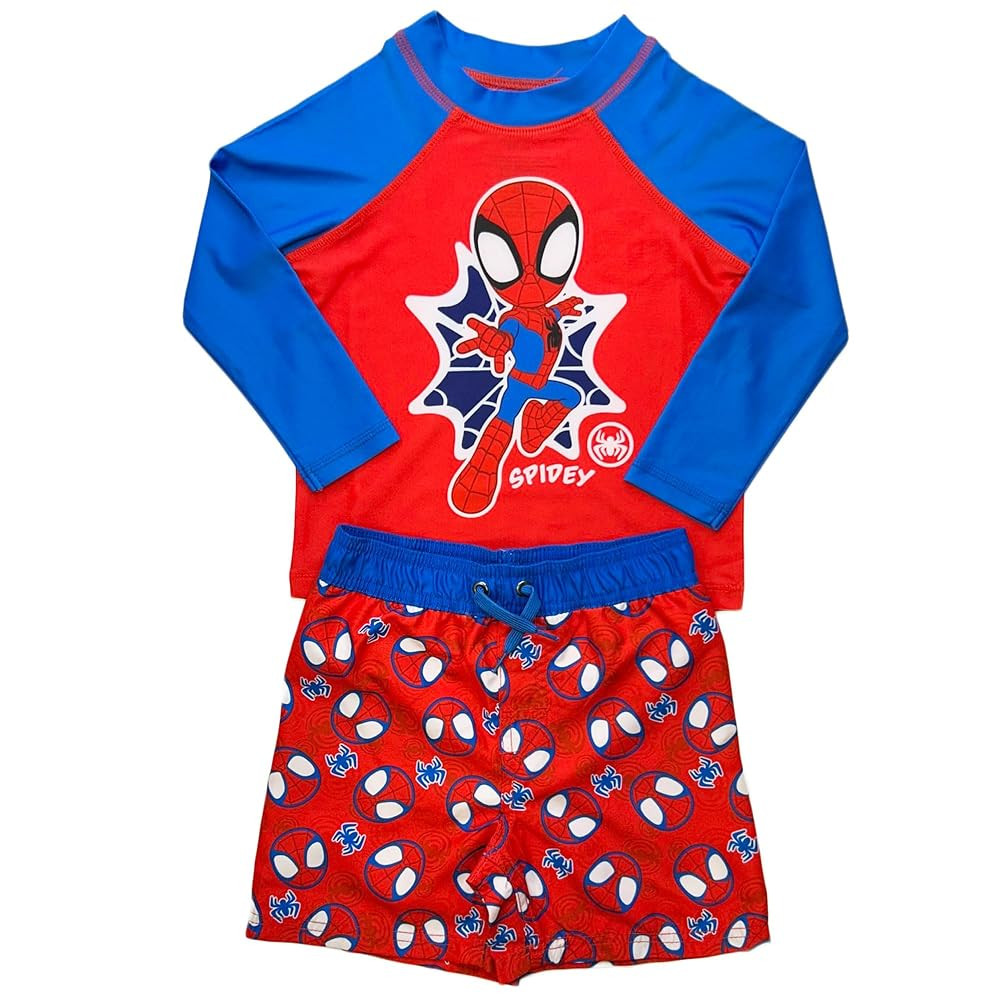 Spider-Man Little Boys Swim Trunks & Rash Guard Set | Amazon (US)