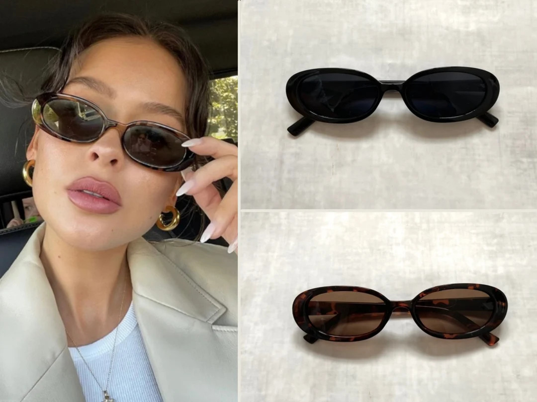 Round Tort / Black Sunglasses | Retro Rave Oval Vintage Sunglasses | Classic Glasses for Men & Wo... | Etsy (UK)