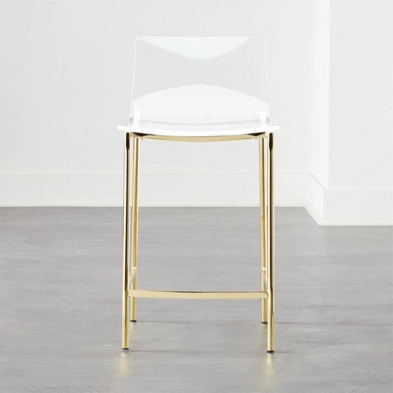 Chiaro Clear Counter Stool Gold + Reviews | CB2 | CB2