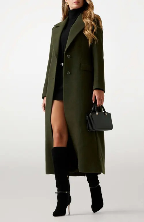 GUESS Lauren Long Coat in Green at Nordstrom, Size Large | Nordstrom