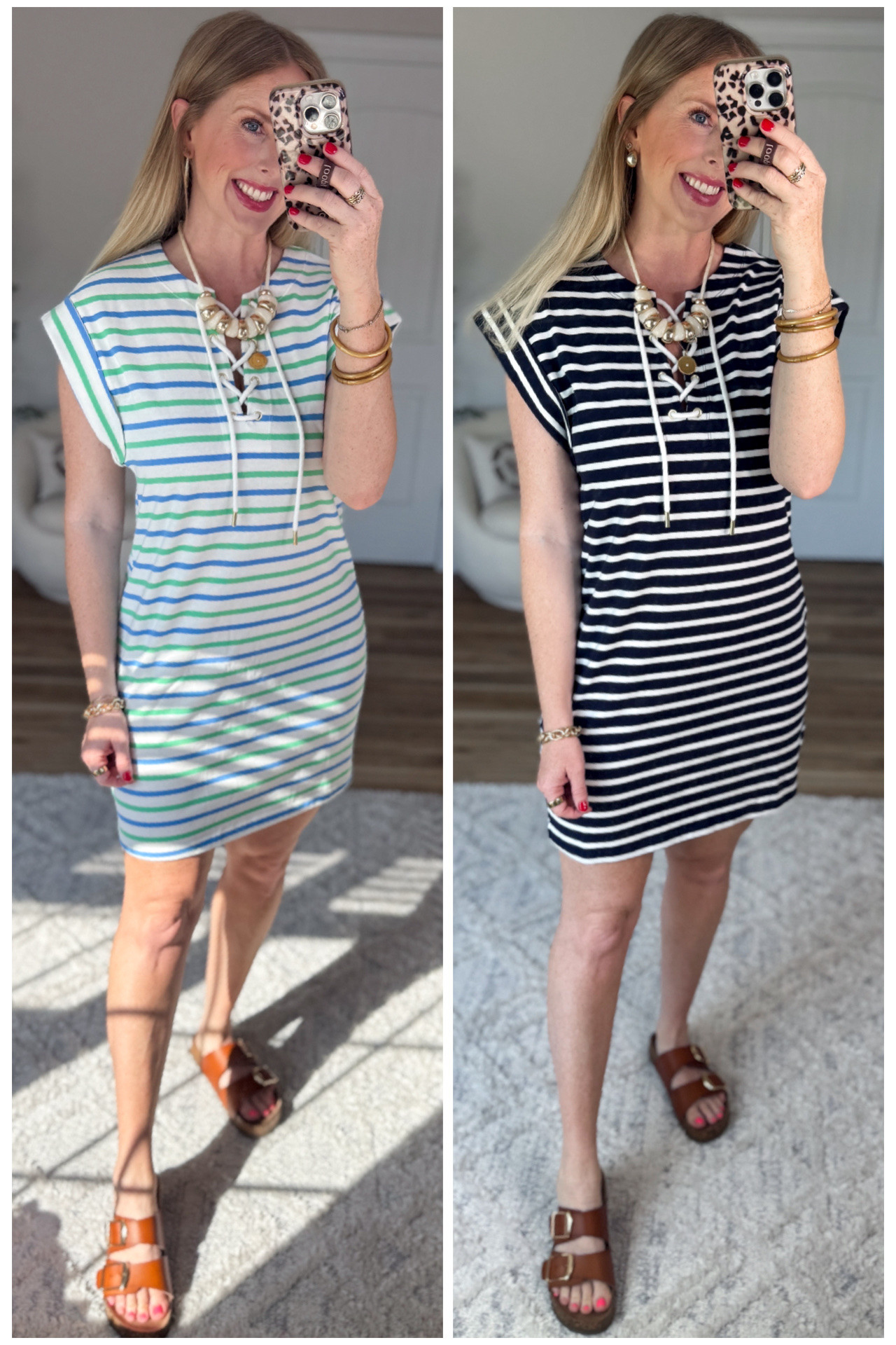 2 ways to style this striped lace up dress from Walmart! 

#LTKmomlife #LTKootd