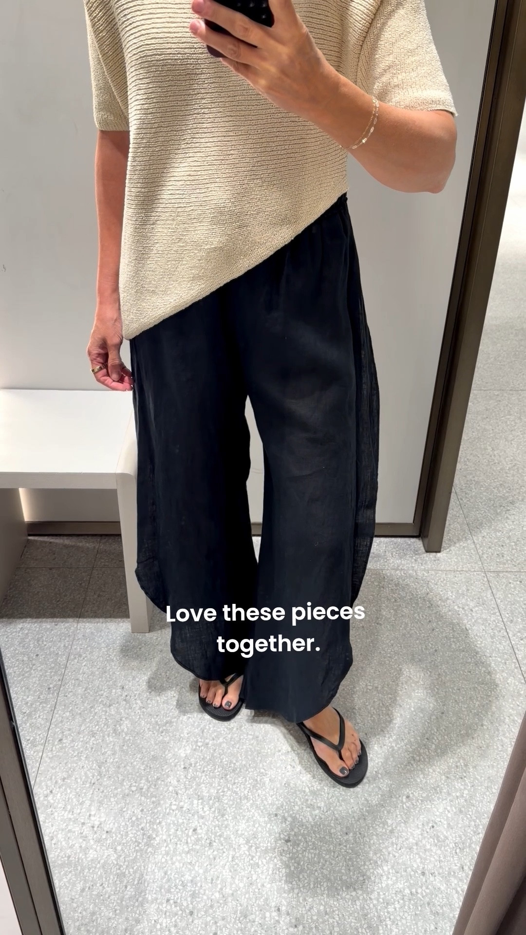 I love these pieces together. The mix of texture works really well.
The trousers are OOS online in black but also come in white, coral and taupe. The asymmetry of this knit is great for adding shape and interest.
I wear a M in both x