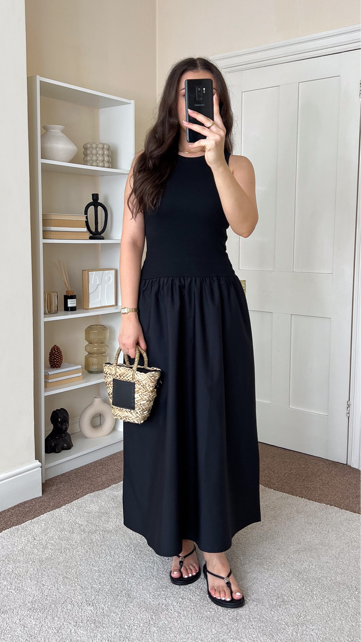 Casual & chic summer black dress outfit. Dress is Mango, wearing size UK8. Sandals are H&M. Bag is South Beach.

#LTKuk #LTKeurope #LTKsummer