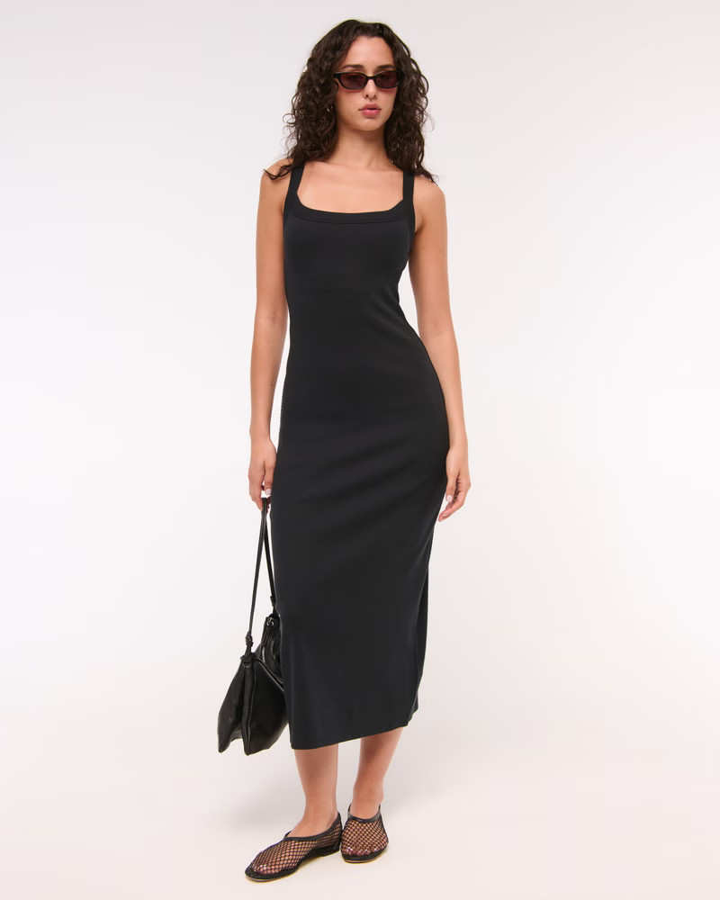 Women's Bra-Free Essential 90s Rib Midi Dress | Women's Dresses & Jumpsuits | Abercrombie.com | Abercrombie & Fitch (US)