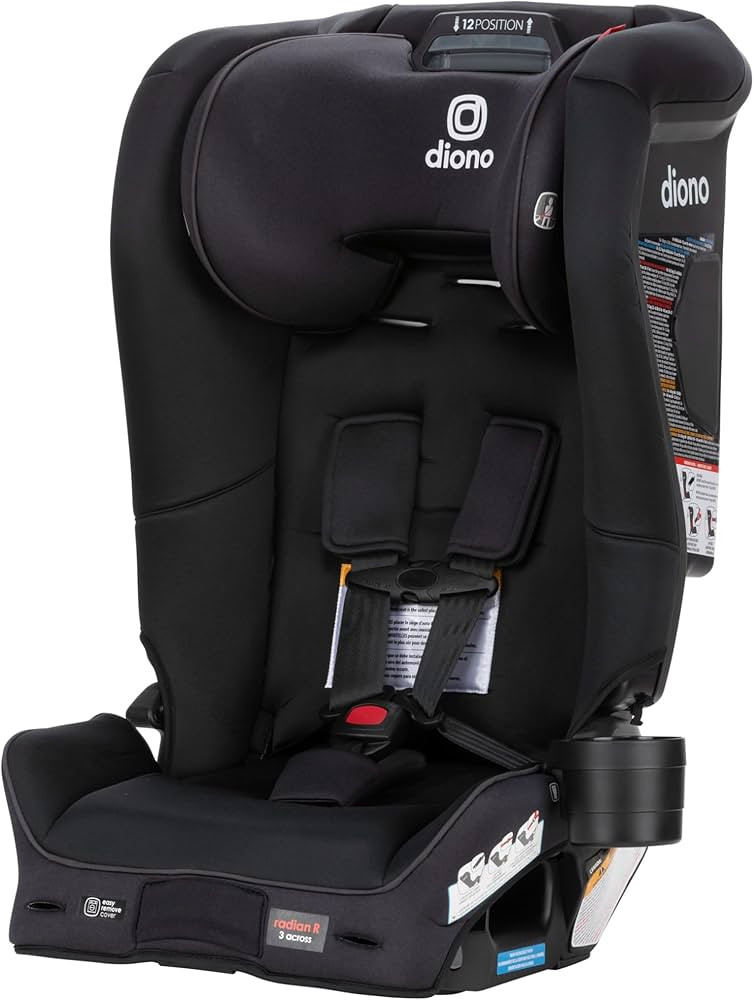 Diono Radian 3R SafePlus, All-in-One Convertible Car Seat, Rear and Forward Facing, SafePlus Engineering, 10 Years 1 Car Seat, Slim Fit 3 Across, Black Jet | Amazon (US)