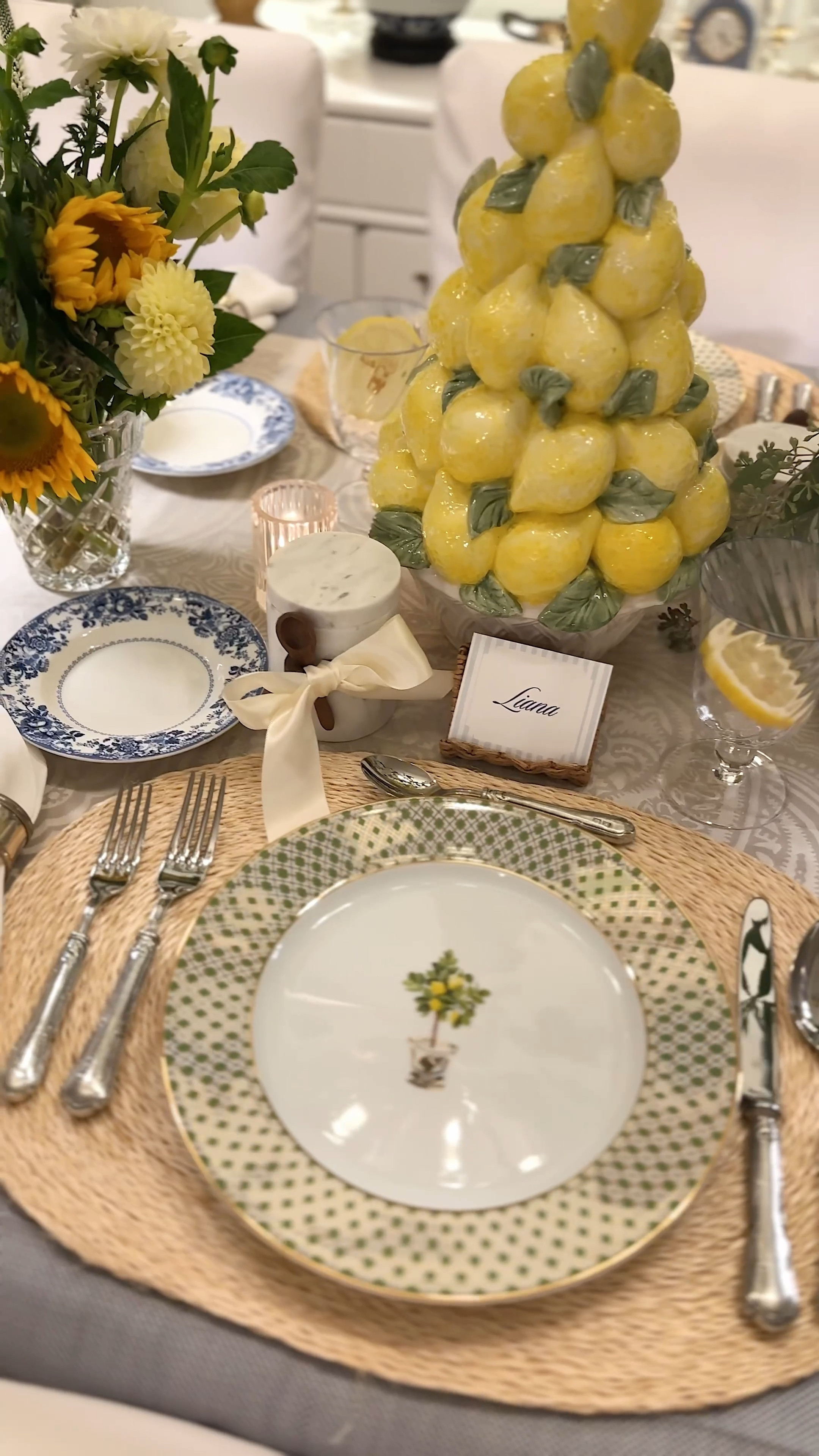 Citrus tablescape Amalfi Coast, Italian dinner theme by Diana Elizabeth Steffen more details on dianaelizabethblog.com collaboration with William-Sonoma

#LTKHome