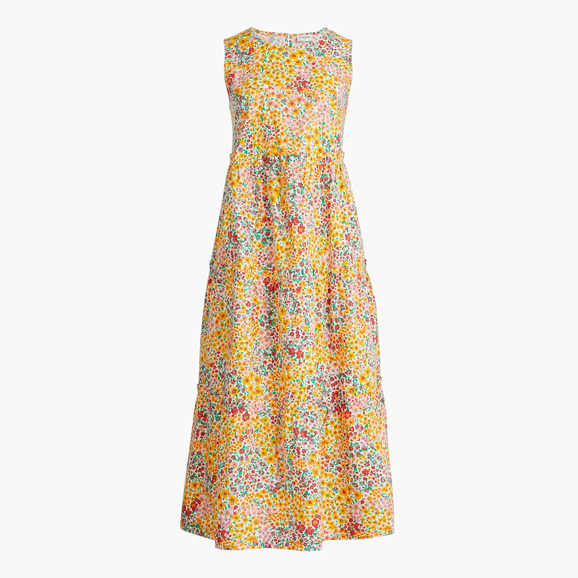 Mixed-floral tiered dress | J.Crew Factory