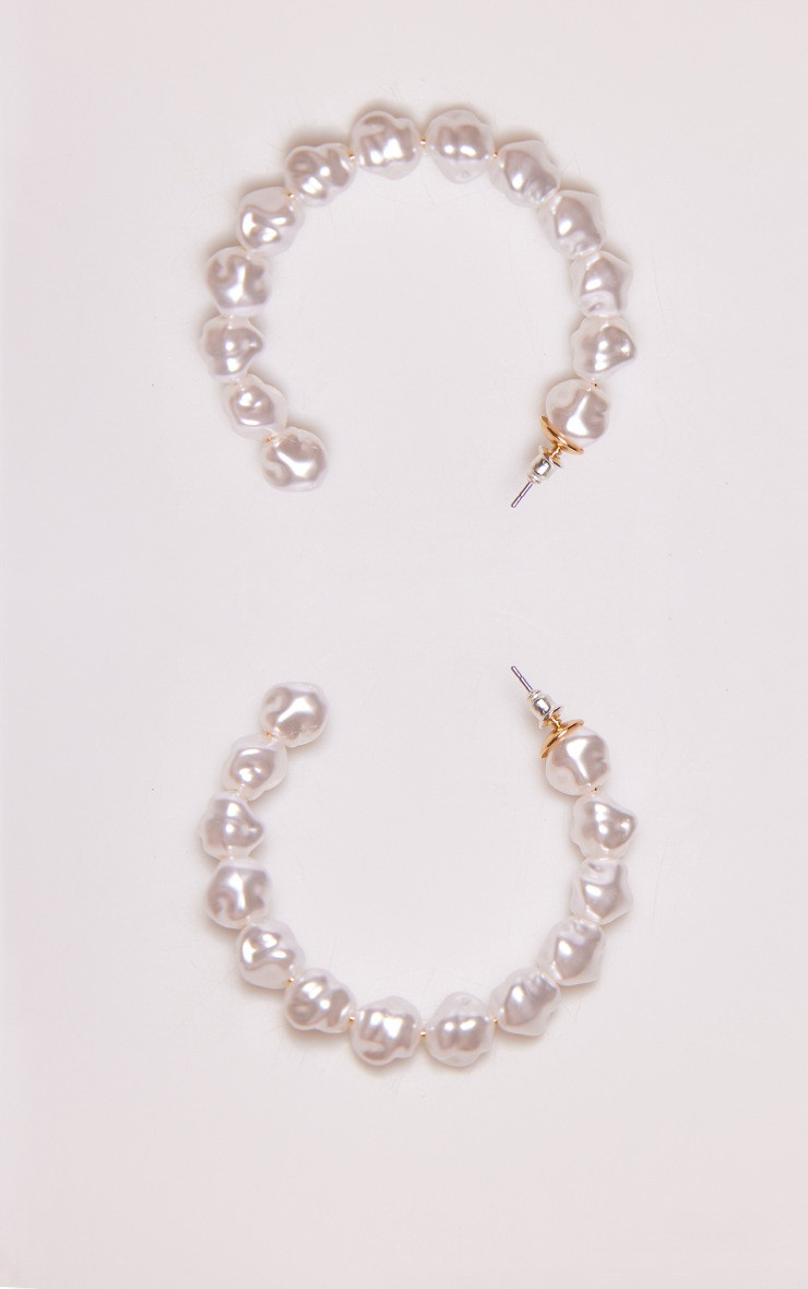 Pearl Abstract Hoop Earrings | Accessories | PrettyLittleThing US