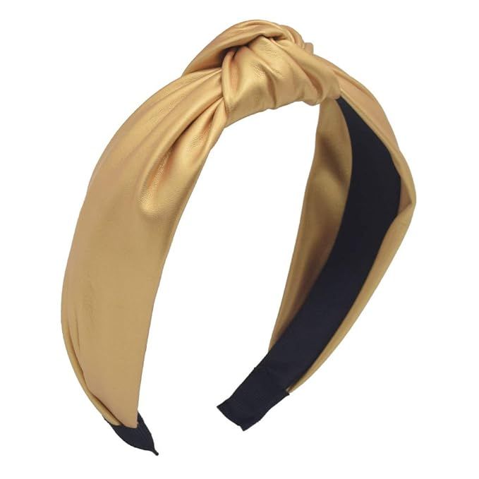 MHDGG Headbands for Women Knotted Headbands for Women,1Pcs PU Wide Headbands Knot Turban Headband... | Amazon (US)