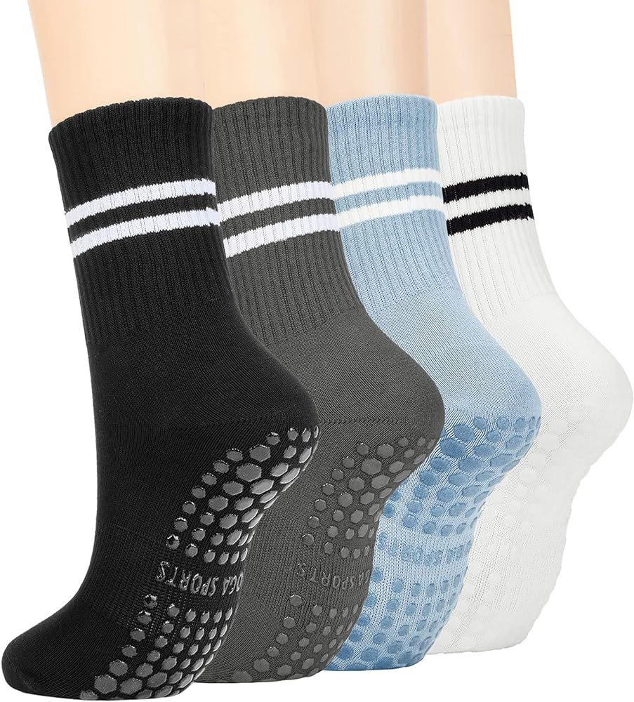 American Trends Pilates Socks with Grips for Women Yoga Socks Barre Socks Non Slip Socks | Amazon (US)