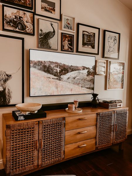 Warm and cozy living room decor updates with this gorgeous midcentury modern tv console 

#LTKhome #LTKSeasonal #LTKstyletip
