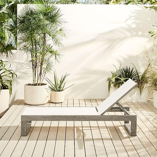 Portside Outdoor Textilene Lounger | West Elm (US)