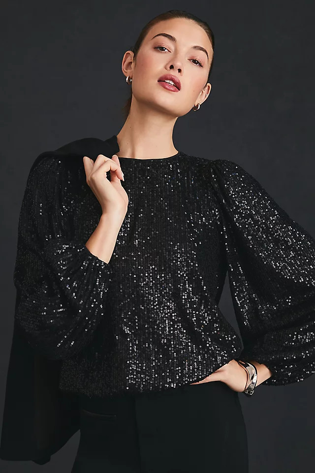 Flat White Sequin Top | Anthropologie (US)