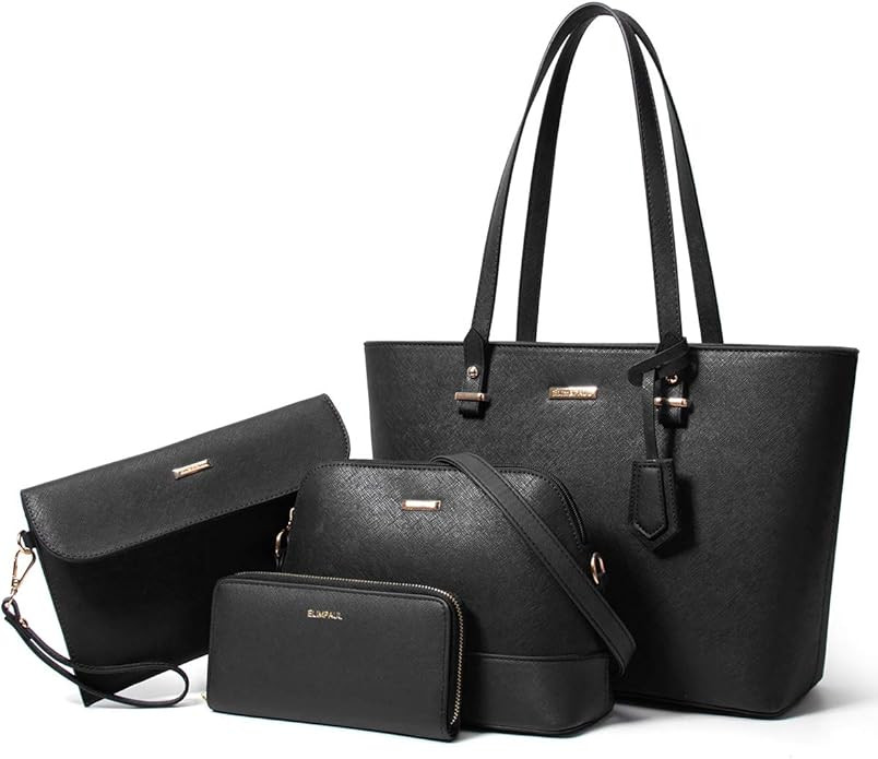 Women Fashion Handbags Wallet Tote Bag Shoulder Bag Top Handle Satchel Purse Set 4pcs | Amazon (US)