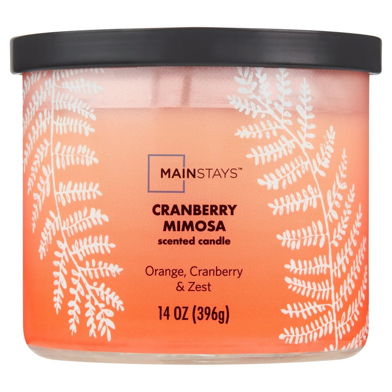 Mainstays 3-Wick Ombre Wrap Cranberry Mimosa Candle, 14-Ounce - Walmart.com | Walmart (US)