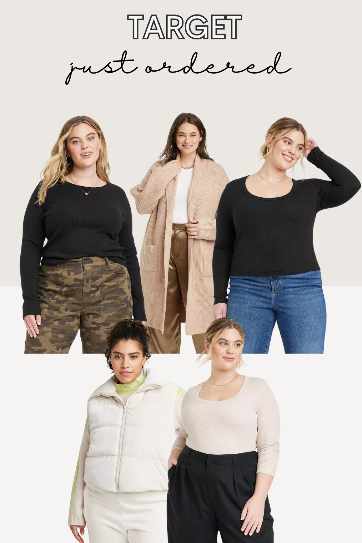 I just ordered a bunch of winter closet staples from target! I love their basic tops and tees. I wear a xxl I’m most of these but order a 2x if I want it to fit larger  

#LTKfindsunder50 #LTKSeasonal #LTKplussize