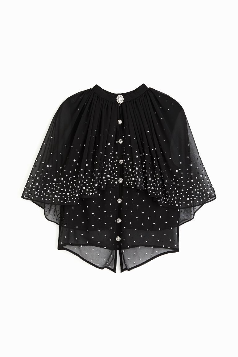 Embellished Chiffon Cape Top | H&M (US + CA)