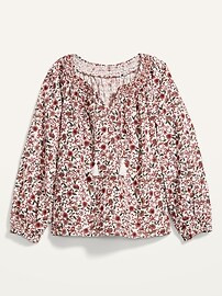 Puff-Sleeve Floral Smocked Poet Swing Blouse for Women | Old Navy (US)